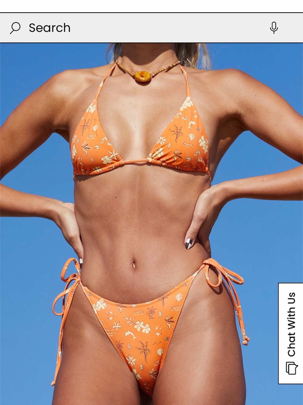 Pacsun Eco Orange Sydni Tie Side Bikini Set